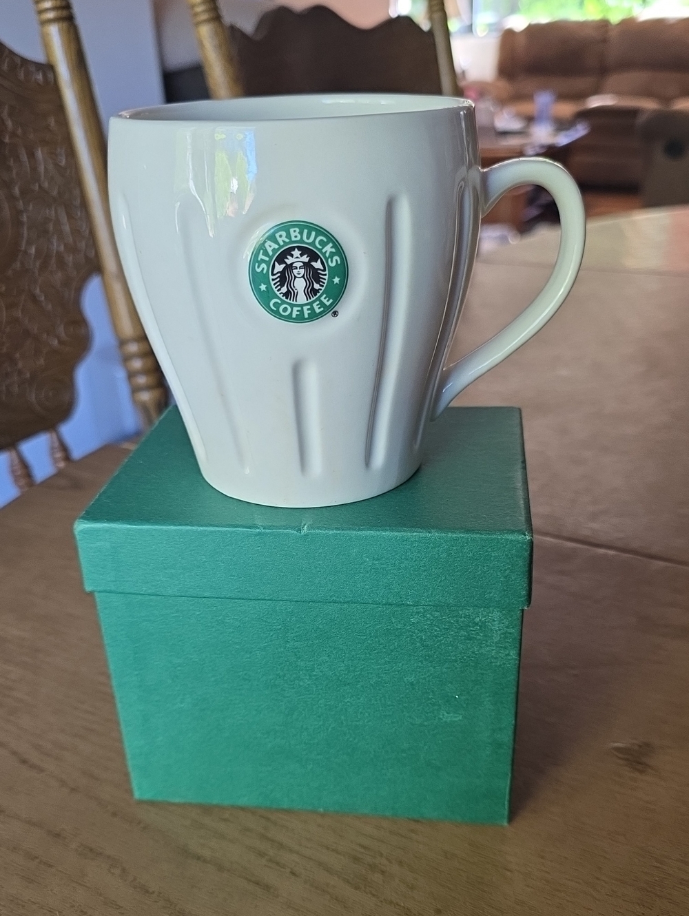 Starbucks White Ceramic Mug with Green Logo